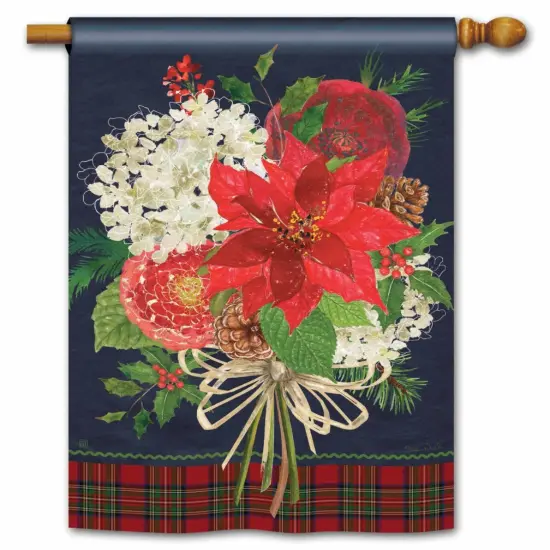 Christmas Bouquet Flag 2 Sided Decorative Banner {3}