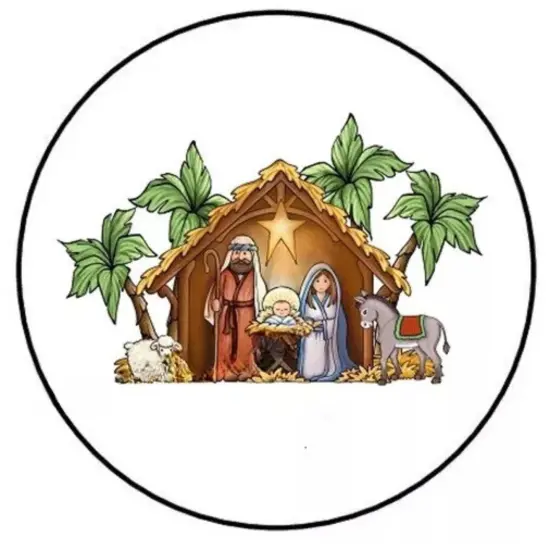 Kitcheniva Nativity Christmas Envelope Seal Label Stickers Glossy/Matte 1.5" to 3" {2}