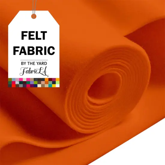 FabricLA Acrylic Felt Fabric - 72" Inch Wide 1.6mm Thick Felt by The Yard - Use Soft Felt Sheets for Sewing, Cushion, and Padding, DIY Arts & Crafts (1 Yard, Light Orange) {1}