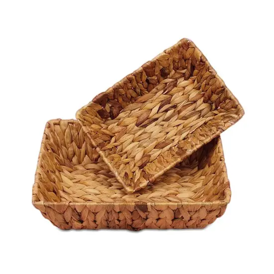 Natural Rush Rectangular Basket Trays Perfectly 11 3/8''x8 5/8'' {2}