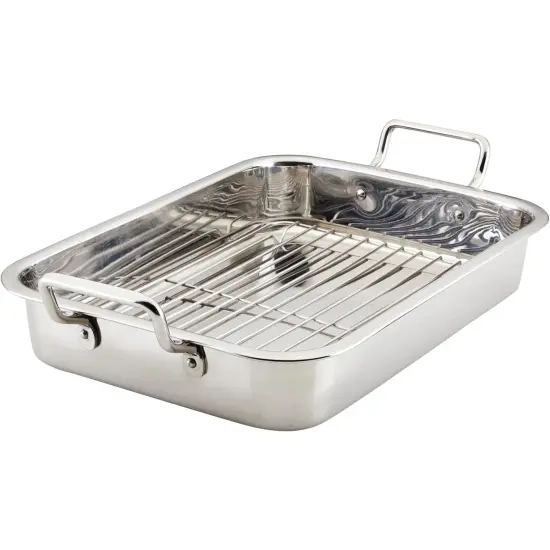 Farberware Stainless Steel Roaster with Rack &ndash; 16-Inch Durable Roasting Pan for Perfectly Cooked Meats and Vegetables {1}