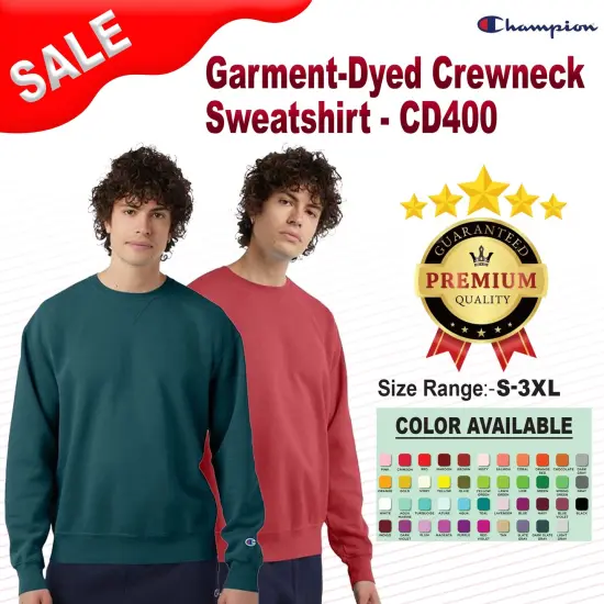 Champion&reg; - Garment-Dyed Crewneck Sweatshirt Saltwater {2}