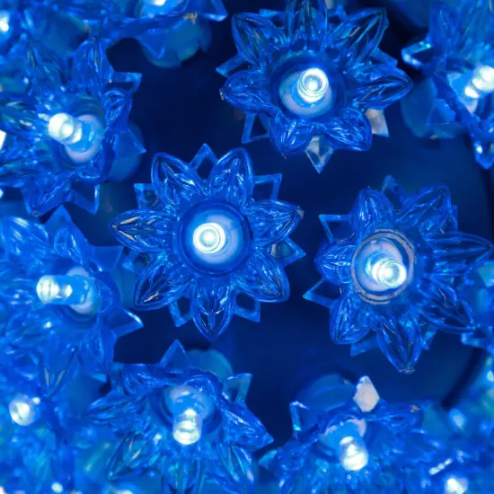 Northlight LED Lighted Hanging Starlight Floral Sphere Outdoor Christmas Decoration- 6" - Blue {6}