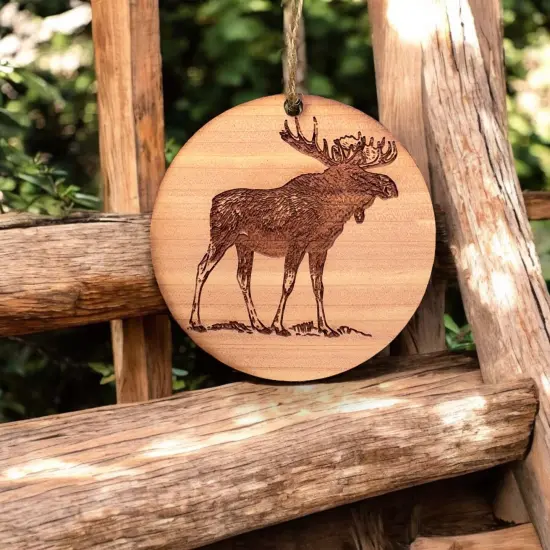 Moose - Cedar Ornament {5}