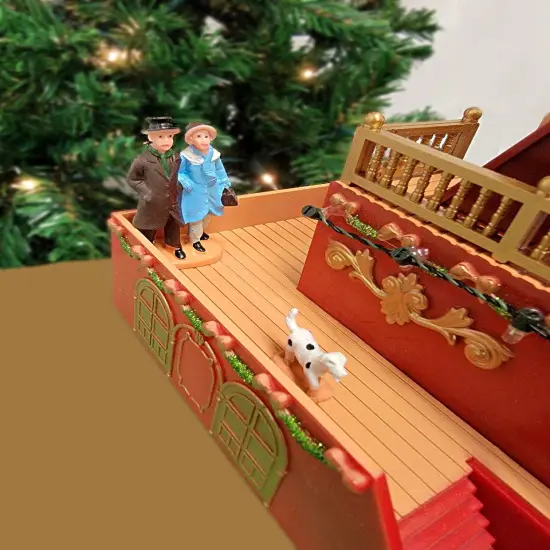 Christmas Wheel with Santa. Animated Holiday Decoration. Christmas Village {5}