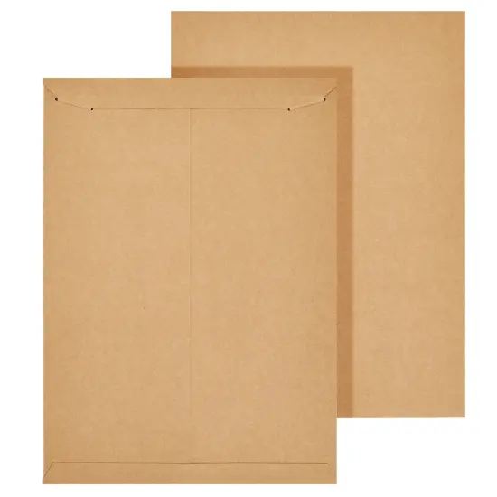 25-Pack Brown Rigid Mailers That Stay Flat 13x18, Bulk Kraft Paper Sturdy Cardboard Envelopes, 450 GSM for Shipping Photos, Packing Documents, Gift Cards, CDs, Art Prints {6}