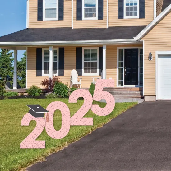 Big Dot of Happiness Rose Gold Grad - 2025 Yard Sign Outdoor Lawn Decorations - Graduation Party Yard Signs - 2025 {3}