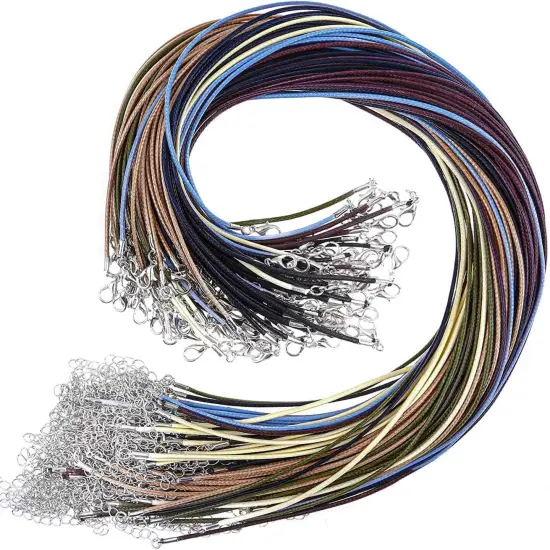 100pcs Necklace String, Necklace Cord with Clasp Bulk for Jewelry Bracelet Making {1}