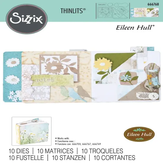 Sizzix Thinlits Die Set By Eileen Hull 10/Pkg-Floral Pocket And Paperclips {1}