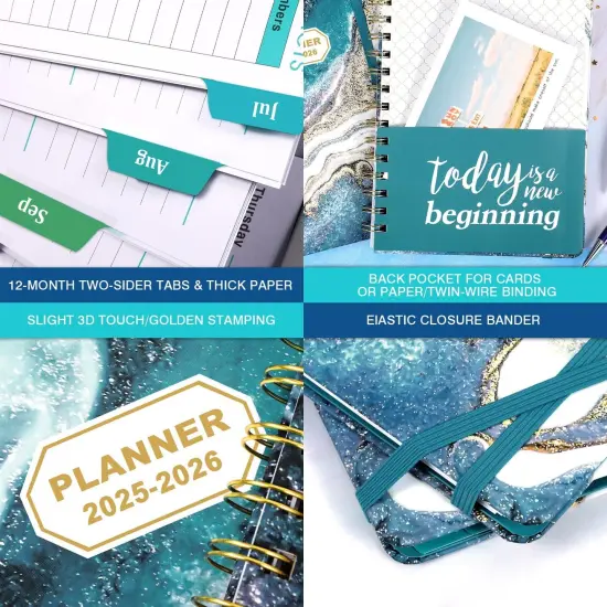 Planner 2025-2026 - 2025-2026 Weekly and Monthly Calendar from July 2025 to June 2026, Academic Planner 2025-2026 with Inner Pocket, Colorful Tabs, 6.4'' x 8.5'' {6}