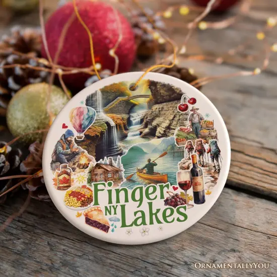 Charming Scenery of Finger Lakes New York Ornament, Seneca Lake and Wine Trail Christmas Gift and Travel Souvenir {7}
