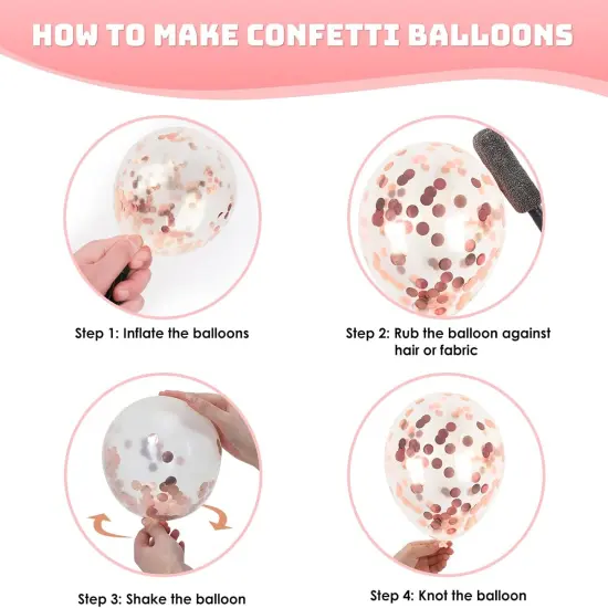 100 Pcs 12 Inches Pink Balloon (Hot Pink Rose Gold) {4}