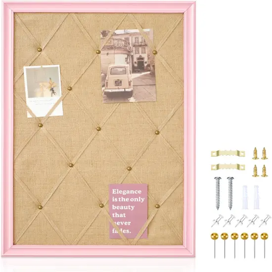 Pink Bulletin Cork Board with 20 Pushpins - 21"&times;27" {1}