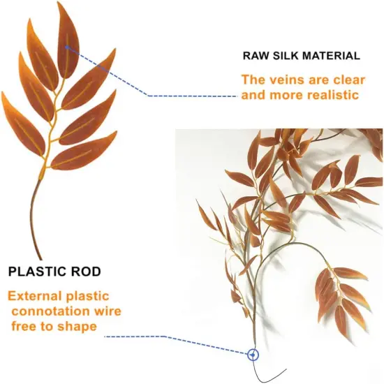 Fall Leaves Autumn Leaf Garland = 5.4 Feet (Willow/Maple Red) {3}