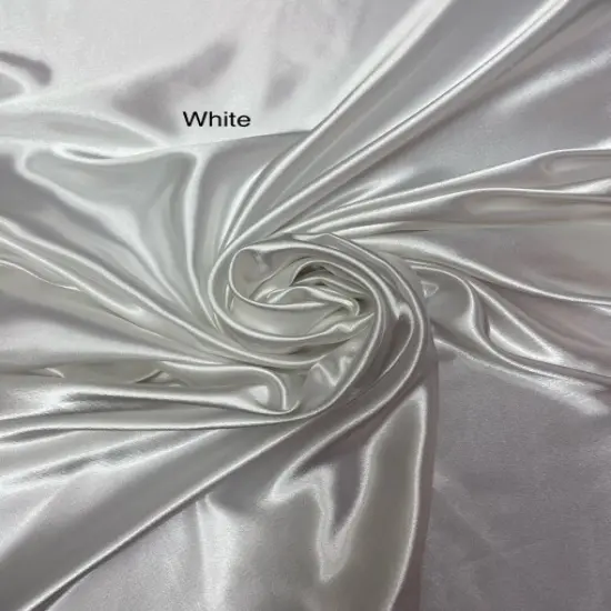 1 Yard Luxury White Crepe Satin Fabric Soft Medium Drape For Dress Costume 58 Inch Width {1}