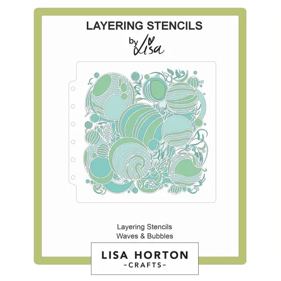 Lisa Horton Crafts Layering Stencils 6"X6"-Waves And Bubbles {1}