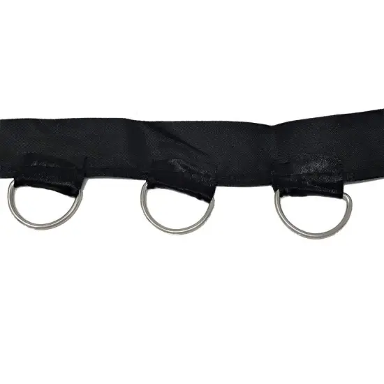 1 Inch Satin Silver D Ring with Black Tape by the Yard {4}