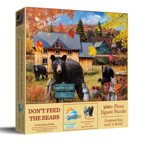 Sunsout Dont Feed the Bears 500 pc Large Pieces Jigsaw Puzzle 72063 {3}