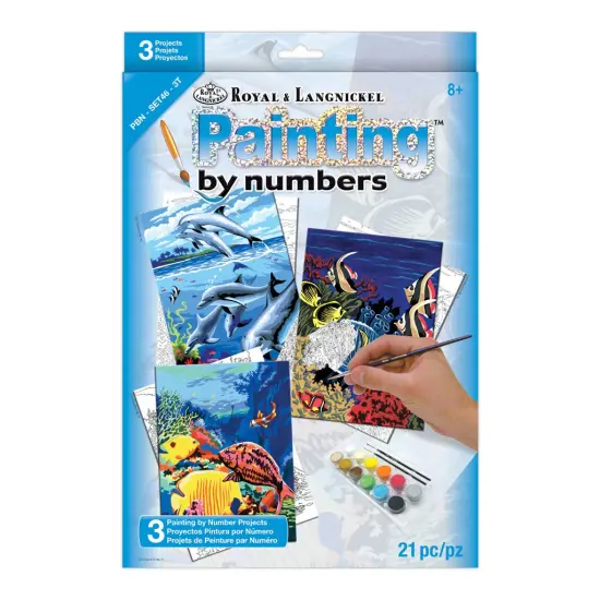 PBN-SET46 | Painting by numbers&trade; 21pc 8.75" x 11.75" Sea Life Painting Project 3-Pack {1}