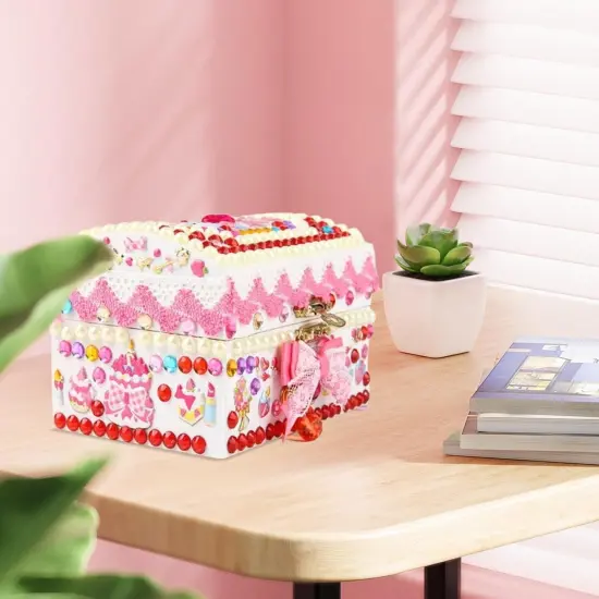 12 Piece Small Wooden Boxes with Hinged Lids Unfinished Wood Chest Decorate Mini Treasure Boxes {5}