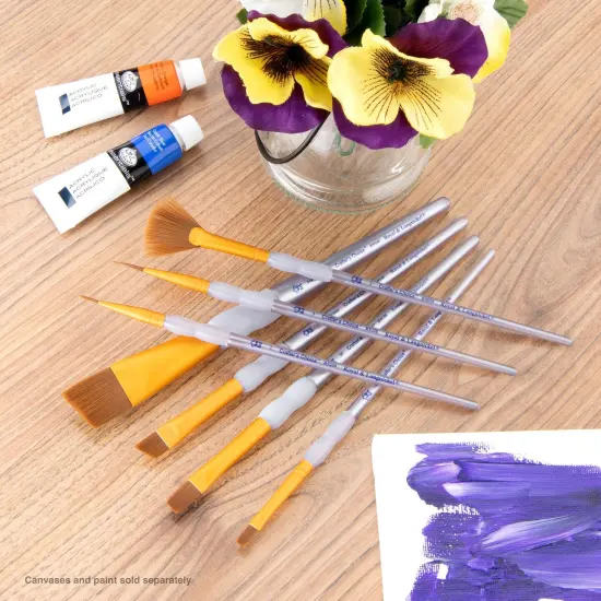 RCC 411 | Crafter's Choice&trade; 7pc Brown Taklon Variety Brush Set {2}