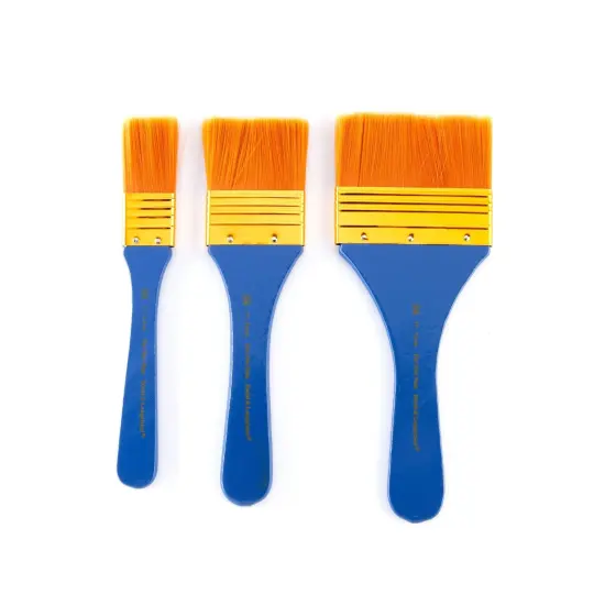 RSET-9352 | 3pc Golden Taklon Flat Large Area Brush Set {2}