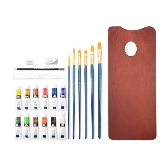 RSET-ACR2020 | Essentials&trade; 24pc Acrylic Painting Long Handle Travel Art Set {2}