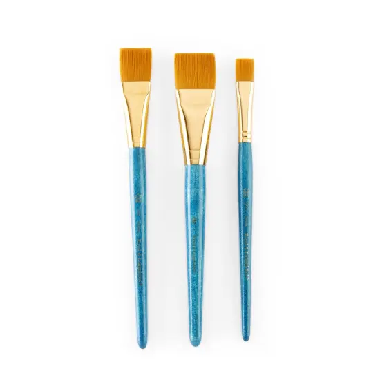 RSET-9185 | 3pc Golden Taklon Wash Brush Set {2}