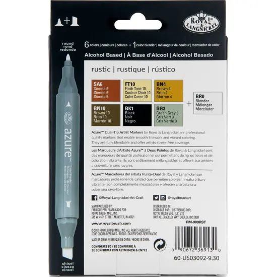 RM-909RST | Azure&trade; 7pc Rustic Color Marker Set {6}