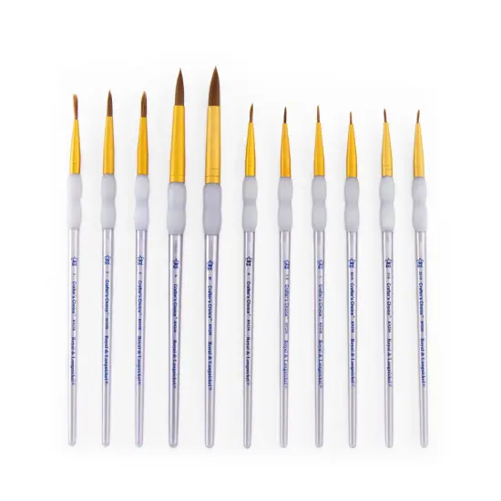 RCC 309 | Crafter's Choice&trade; 11pc Brown Taklon Round Brush Set {3}