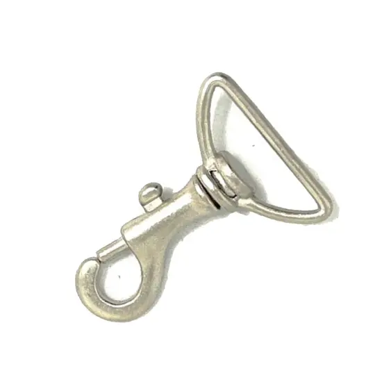 Swivel Hook Nickel Plated Zinc Base Push Down on Side 2 Inches Long 1.5 Inch Loop {5}