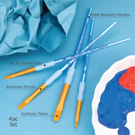 RCC 213 | Crafter's Choice&trade; 4pc Golden Taklon Filbert Brush Set {4}