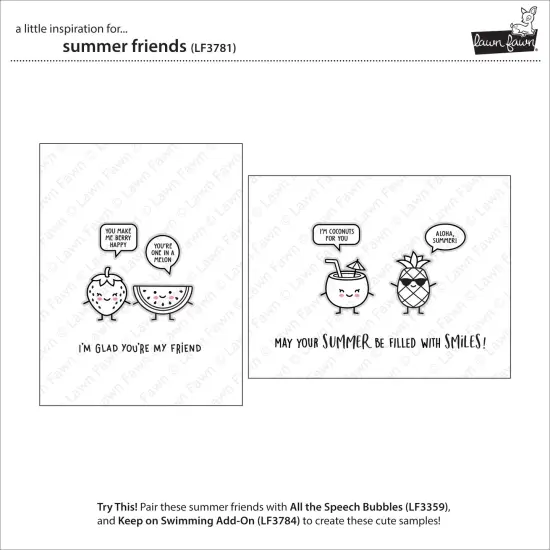 Lawn Fawn Clear Stamps 4"X6"-Summer Friends {4}