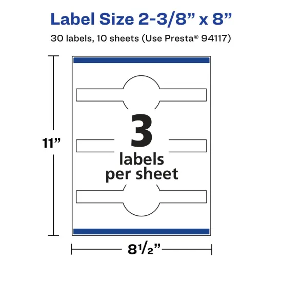Avery Glossy Clear Wraparound Labels with Sure Feed, 2-3/8" x 8" {5}