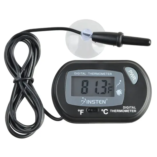 LCD Digital Aquarium Thermometer, Fish Tank Water Temperature Meter For Reptile, Black {1}
