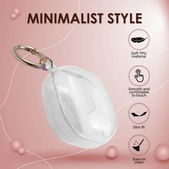 Insten Case For Samsung Galaxy Buds Pro Case (2021) / Galaxy Buds Live Case (2020) Soft TPU Protective Cover with Keychain, Support Wireless Charging, Clear {3}