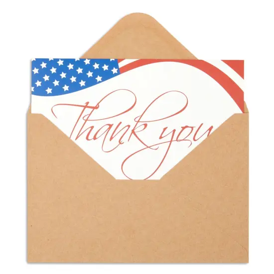 120 Pack 4x6-inch Bulk Patriotic Thank You Cards with Envelopes for Veterans Day and 4th of July - American Flag Appreciation Gift Notes Multicolor {6}