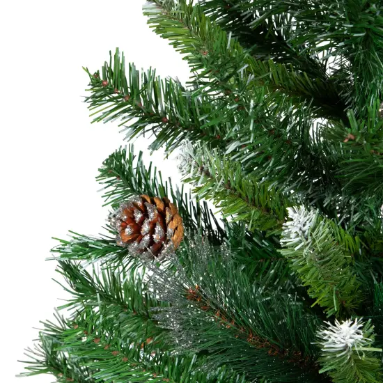 Northlight Two Tone Buckeye Glitter Pine Full Artificial Christmas Tree - 3' - Unlit Green {5}