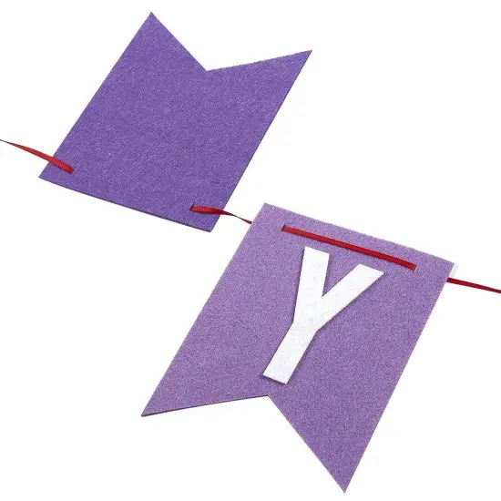 8 Feet Rainbow Happy Birthday Banner with 3 Colorful Felt Pennant Flag Banners (6 Feet) for Party Decorations Multicolor {5}