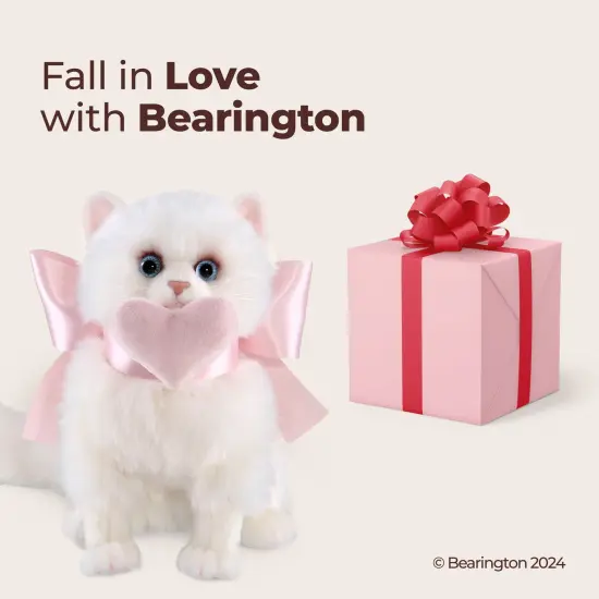 Bearington Pretty Kitty Stuffed Cat, 10 Inch Kitten Stuffed Animal, For Ages 3-14 White {5}