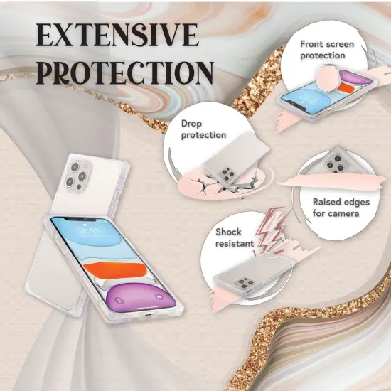 Insten Case for iPhone 12 Pro / iPhone 12 Case 6.1 Inch, Soft TPU Protective Cases with Reinforced Corners, Shock Absorption, Crystal Clear Slim Cover for Women Girls {2}