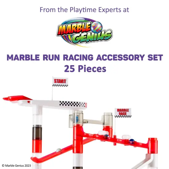 Marble Genius Marble Racing Booster Set - 10 Pieces Total (Marbles Not Included), Construction Building Blocks Toys for Ages 3-14, With Instruction App Access, Add-On Set {2}