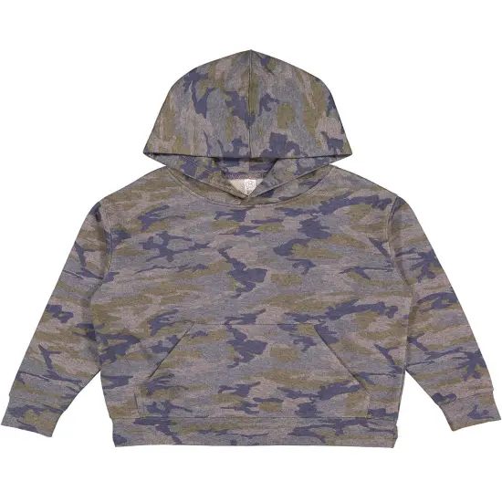 LAT&reg; Youth Pullover Fleece Hoodie VINTAGE CAMO {1}