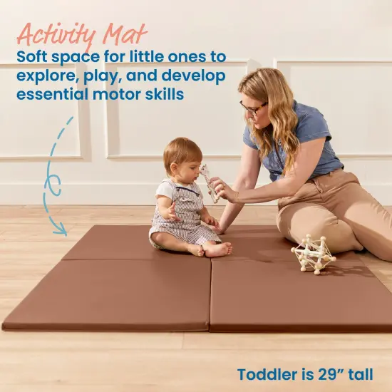 Play Patch Activity Mat Squares, Modular Playmat, 4-Pack Chocolate {3}