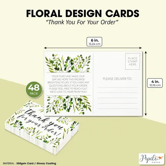 48-Count Thank You for Your Order Cards, for Small Business Purchase Blank Postcards, 4" x 6" Multicolor {2}