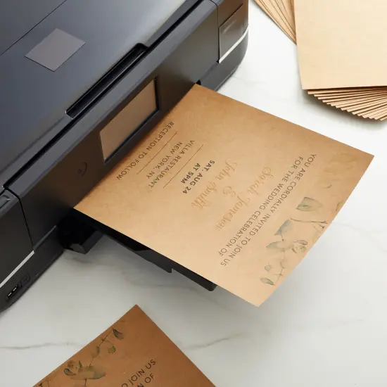 96 Sheets Brown Kraft Paper Cardstock, 176gsm (8.5 x 11 In) for Crafts, Wedding, Party Invitations, Drawing, DIY Projects {4}