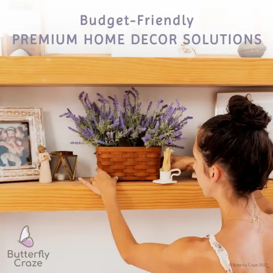 Artificial Lavender 4-Piece Bundle &ndash; Lifelike Faux Silk Plants for Crafting or Home Decor &ndash; Great for Pairing With Other Fake/Dried Flowers like Purple Roses to Create Wedding Bouquets {6}