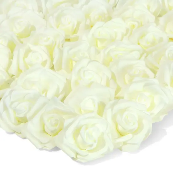 Juvale 100 Pack Ivory Artificial Flowers - 3 Inches, Fake Carnations for Wedding, Bridal Shower & Valentine's Day Decorations, Arts and Crafts {1}