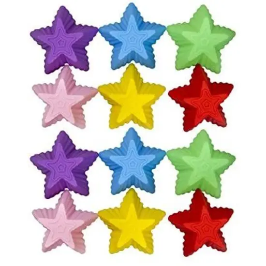 Reusable Silicone Baking Cups, Star Cupcake Liners (3 in., 12 Pack) Multicolor {4}
