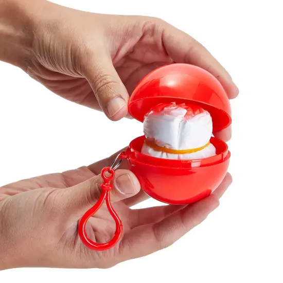 4 Pack Disposable Rain Ponchos for Kids with Hood and Attachable Round Case, Clear Plastic Raincoats for Emergency, Girls, Boys (White) {4}